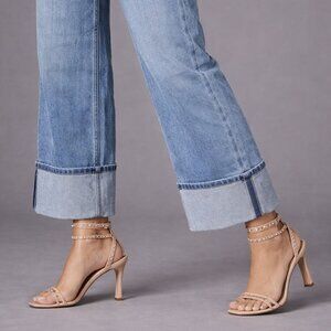 Steve Madden Thierry Strappy Heeled Sandals Blush Rose Gold Size 6.5 NIB